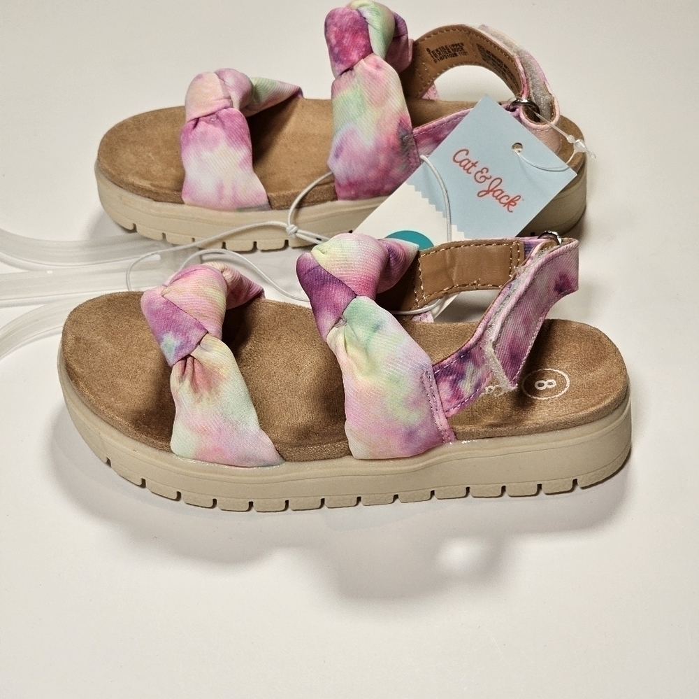 Toddler Girls Cat & Jack Tie-Dye Fabric Sandals Size 8